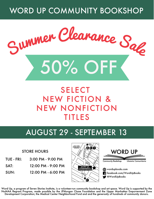 Word Up Books Summer Clearance Sale