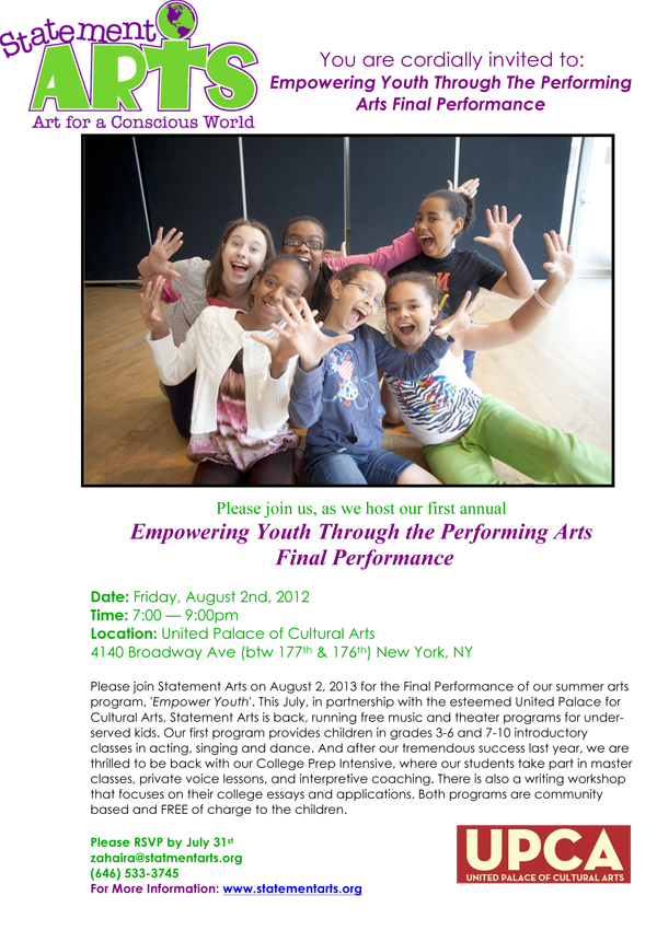 Statement Arts - Empowering Final Performance Invite 2013