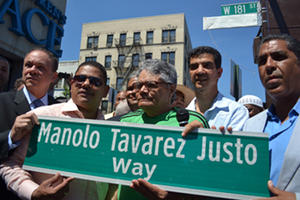 West 181st and St. Nicholas Avenue was co-named the "Manolo Tavarez Justo Way," after the Dominican revolutionary who fought against the Trujillo regime.