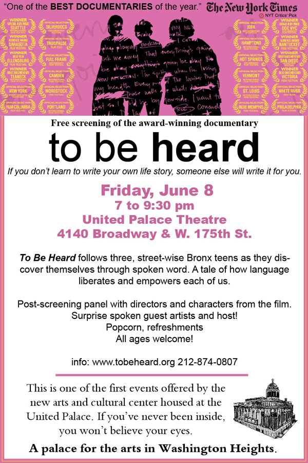 To Be Heard Film Washington Heights United Palace