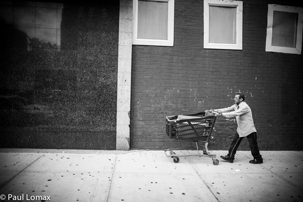 Man pushing cart - Washington Heights - Paul Lomax
