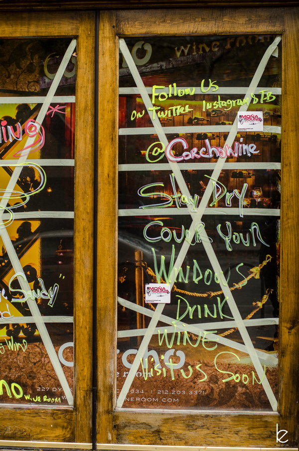 Hurricane Sandy - Corcho Wine Room