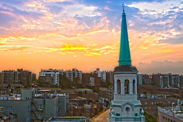 Sunset Over Church Washington Heights & Inwood